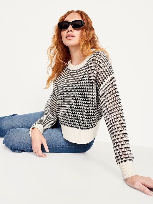 Image number 3 showing, Open-Stitch Sweater