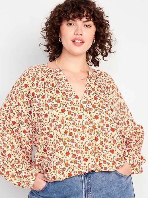 Image number 7 showing, Long-Sleeve Floral Top