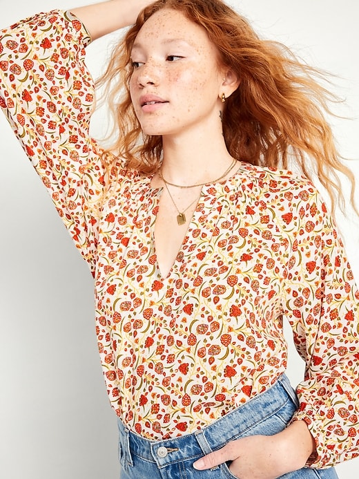 Image number 4 showing, Long-Sleeve Floral Top