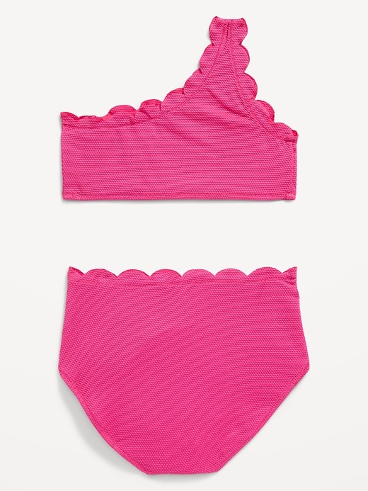 View large product image 2 of 2. One-Shoulder Scallop-Trim Swim Set for Girls