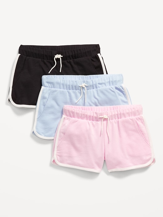 View large product image 2 of 2. French Terry Dolphin-Hem Cheer Shorts 3-Pack for Girls