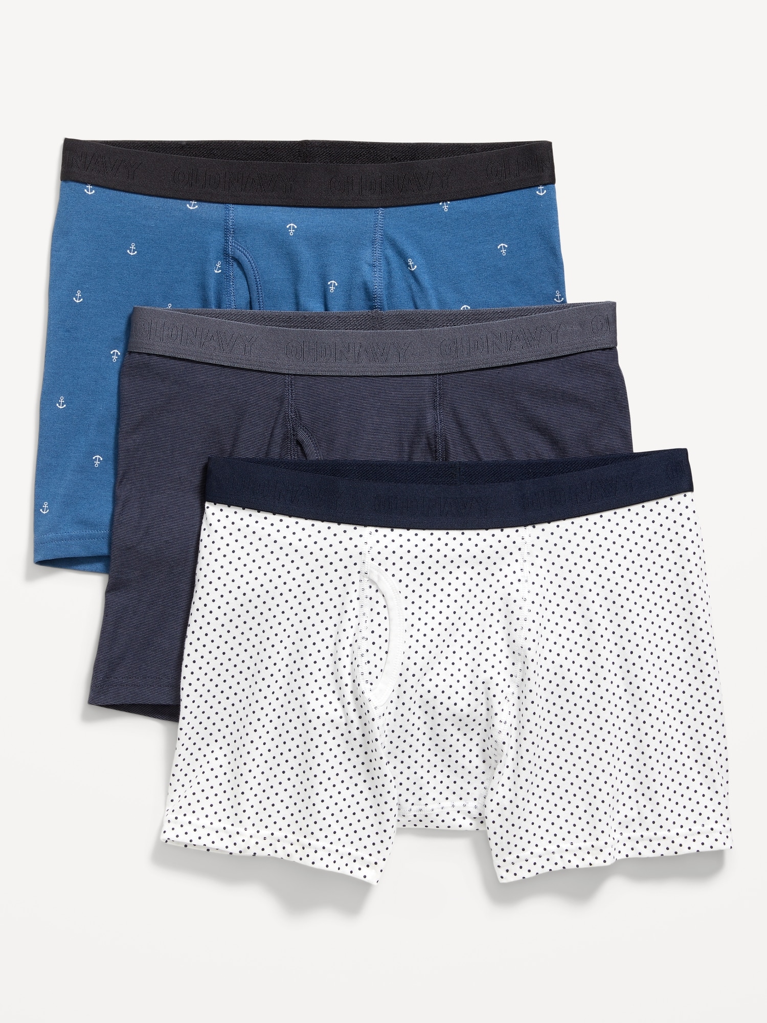 Stretch cotton boxer shorts with elastic waistband with logo in a three pack