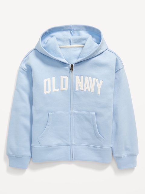 Logo-Graphic Zip Hoodie for Girls - Cashmere Blue