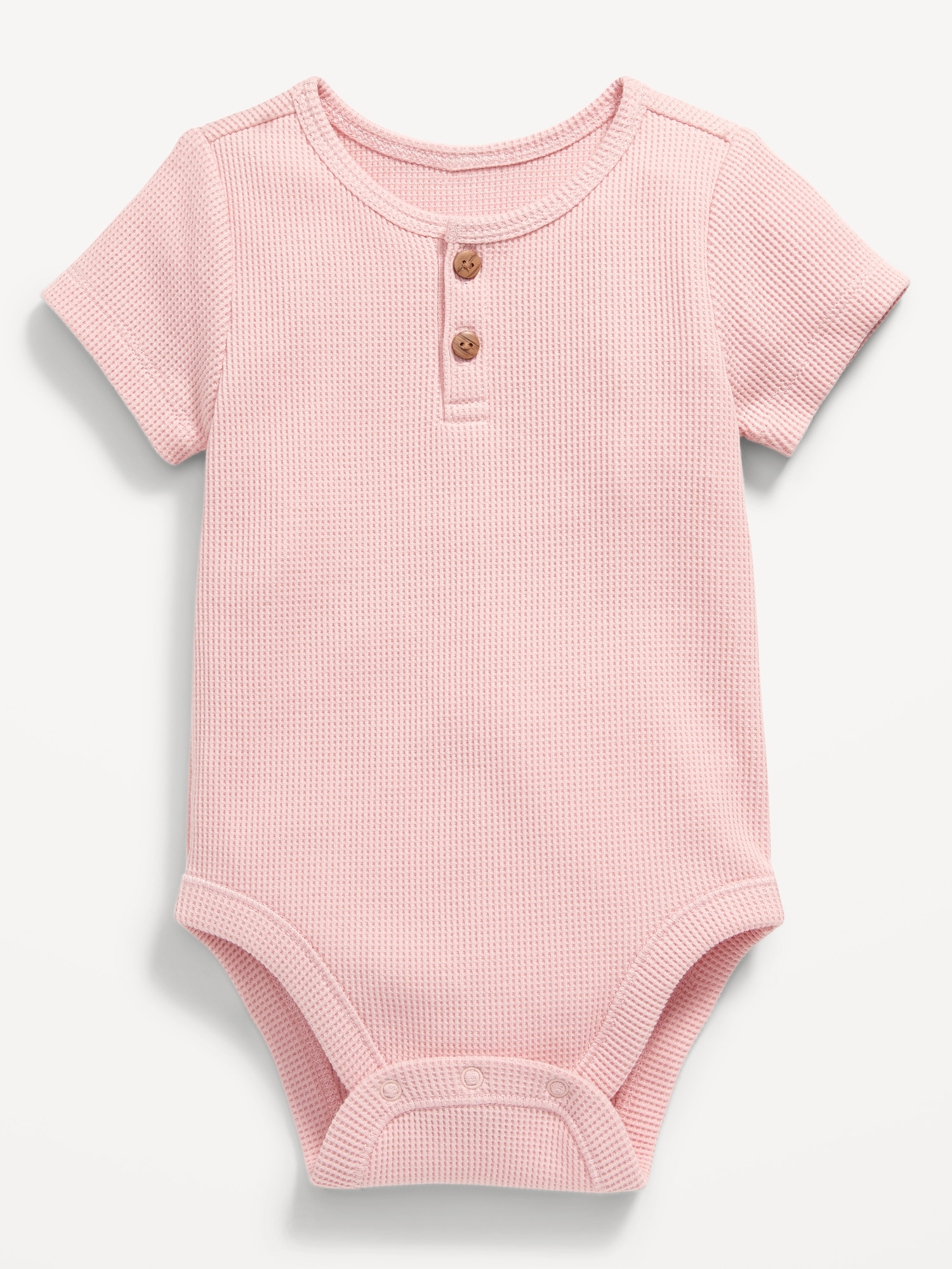 Unisex Thermal-Knit Henley Bodysuit for Baby Hot Deal