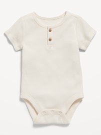 Image number 1 showing, Unisex Thermal-Knit Henley Bodysuit for Baby