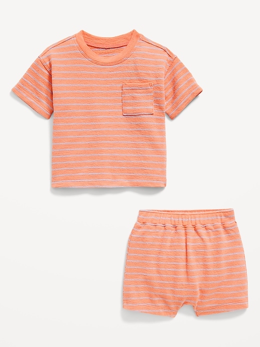 View large product image 2 of 2. Short-Sleeve Pocket T-Shirt and Shorts Set for Baby