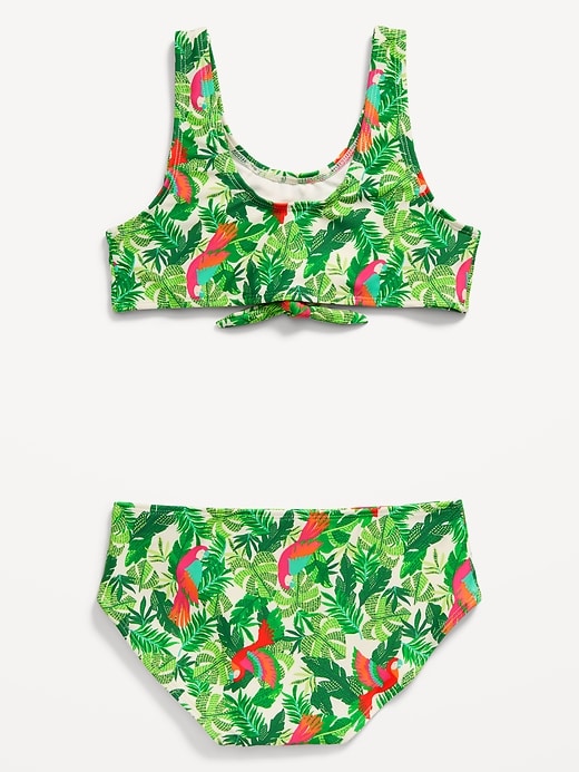 View large product image 2 of 3. Printed Tie-Front Bikini Swim Set for Girls