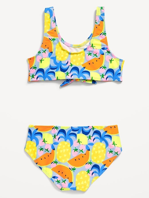 View large product image 2 of 2. Printed Tie-Front Bikini Swim Set for Girls