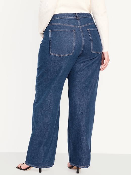 Image number 8 showing, Mid-Rise Wide-Leg Jeans