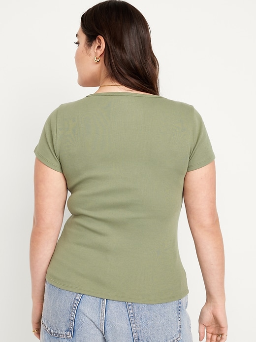Image number 6 showing, Fitted Square-Neck T-Shirt