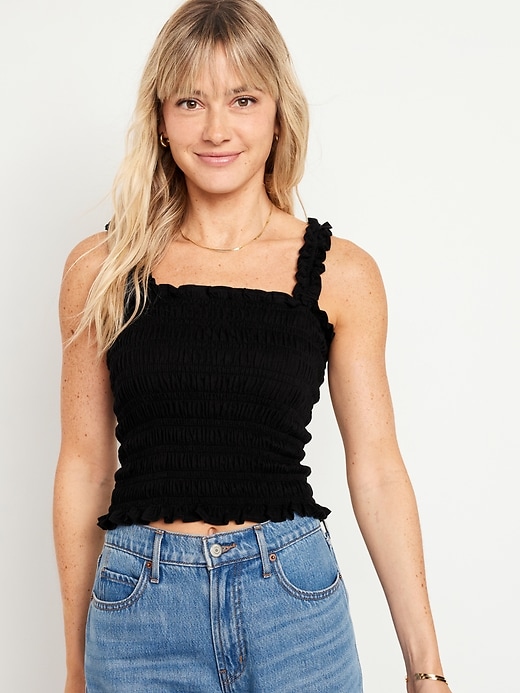 Image number 1 showing, Fitted Smocked Tank Top