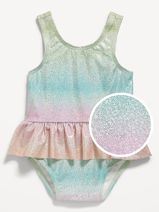 View large product image 1 of 2. Printed Ruffled One-Piece Swimsuit for Baby