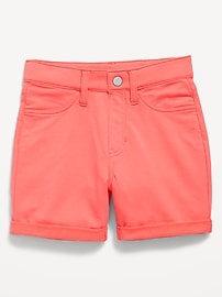 View large product image 4 of 4. French Terry Rolled-Cuff Midi Shorts for Girls