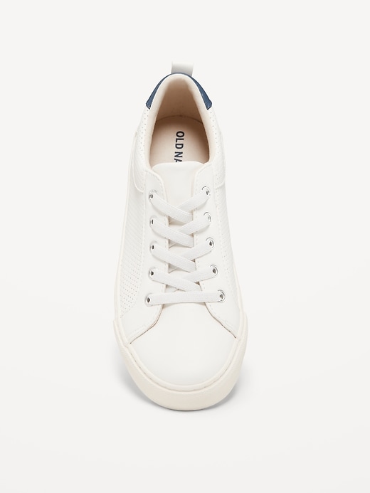 Gender-Neutral Elastic-Lace Faux-Leather Sneakers for Kids | Old Navy