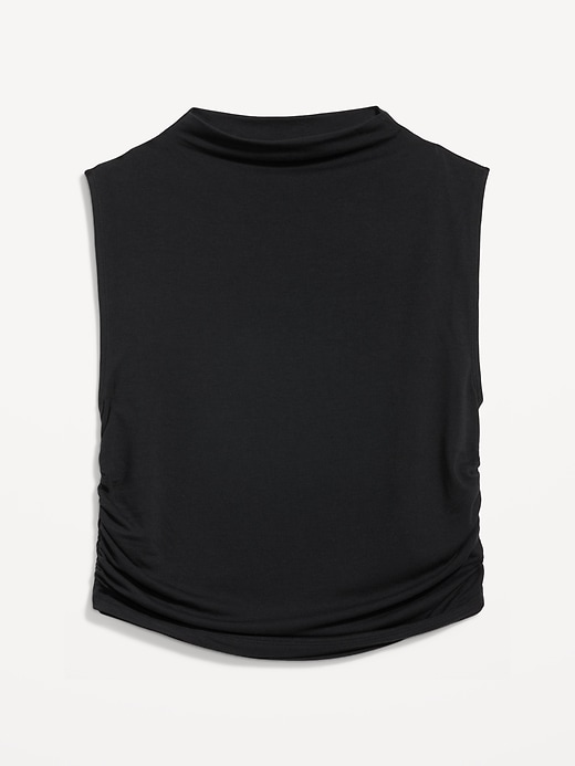 Image number 4 showing, Mock-Neck Ruched Tank Top