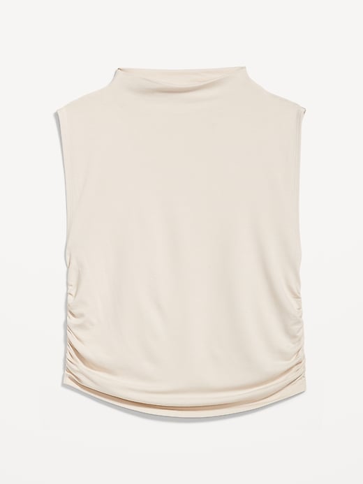 Image number 4 showing, Mock-Neck Ruched Tank Top