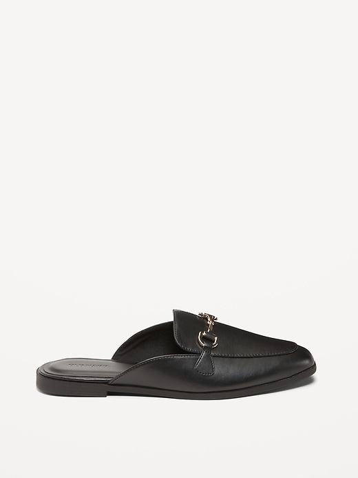 Image number 4 showing, Faux-Leather Loafer Mule Shoes