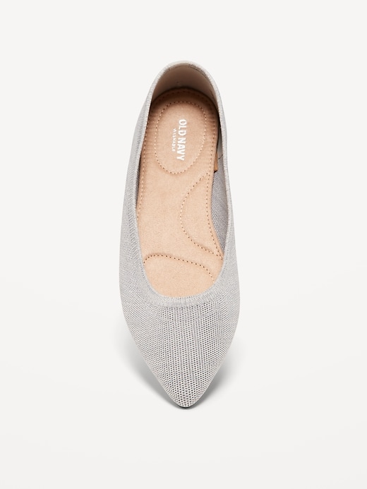Image number 2 showing, Soft-Knit Pointed-Toe Ballet Flats