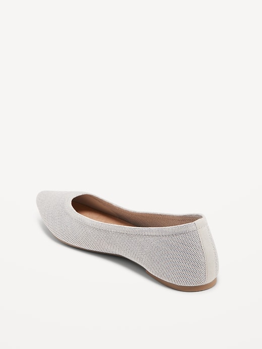 Image number 4 showing, Soft-Knit Pointed-Toe Ballet Flats