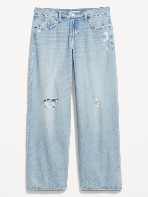 Image number 4 showing, Low-Rise Baggy Wide-Leg Jeans