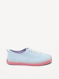 View large product image 3 of 4. Elastic-Lace Canvas Sneakers for Girls