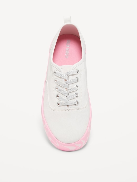 Elastic-Lace Canvas Sneakers for Girls | Old Navy