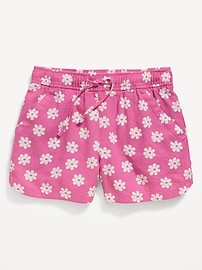 View large product image 4 of 4. Linen-Blend Drawstring Shorts for Girls