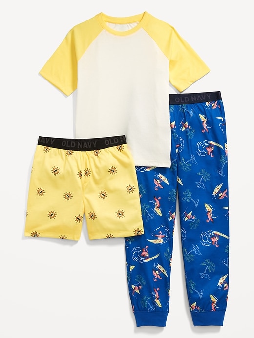 View large product image 1 of 2. 3-Piece Printed Pajama Jogger Pants Set for Boys