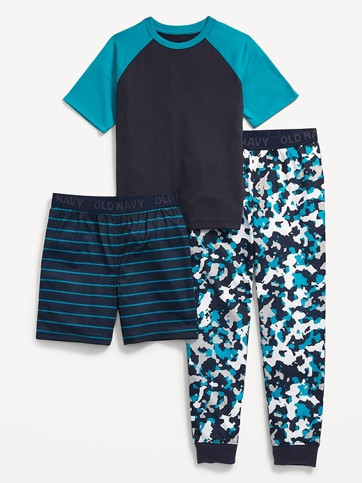 View large product image 1 of 2. 3-Piece Printed Pajama Jogger Pants Set for Boys