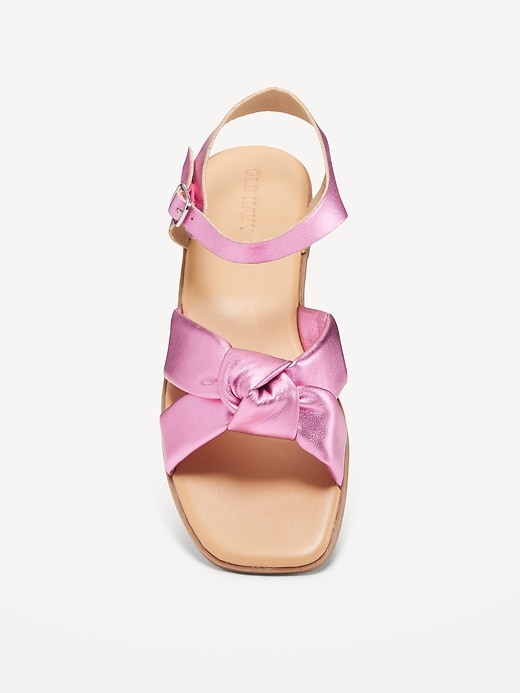 View large product image 2 of 4. Faux-Leather Knotted Strap Sandals for Girls