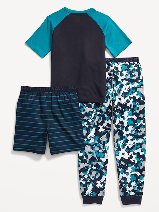 View large product image 2 of 2. 3-Piece Printed Pajama Jogger Pants Set for Boys