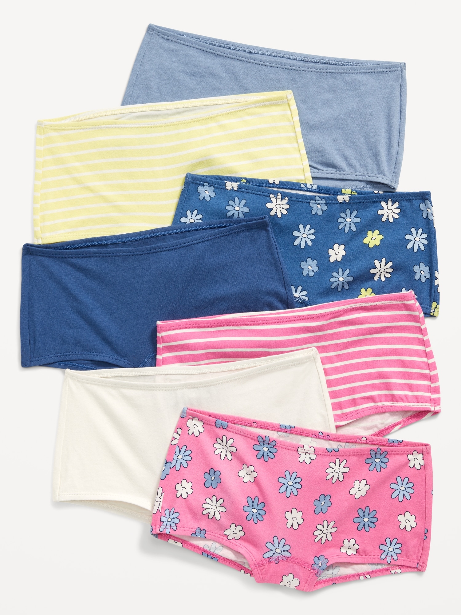 Old Navy Toddler Girls 7-Pack Printed Underwear Stripes Dots Size