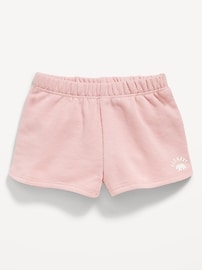 Image number 1 showing, French Terry Logo-Graphic Dolphin-Hem Shorts for Baby
