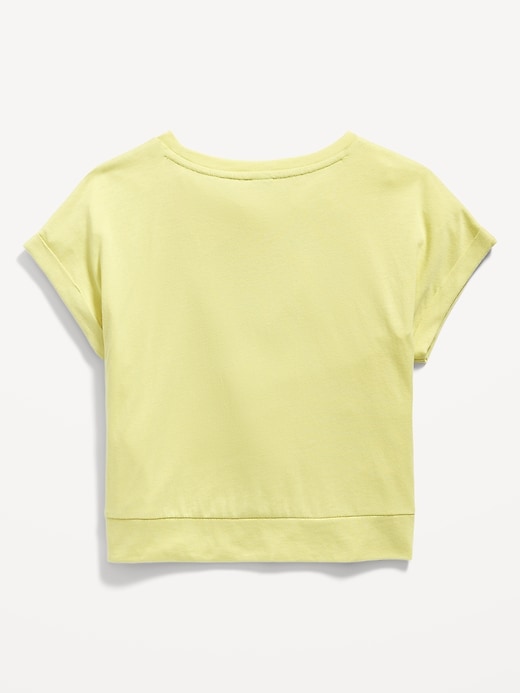 View large product image 2 of 2. Dolman-Sleeve Logo-Graphic Twist-Front Top for Girls