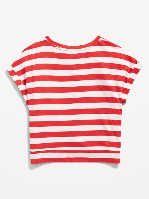 View large product image 2 of 2. Dolman-Sleeve Logo-Graphic Twist-Front Top for Girls
