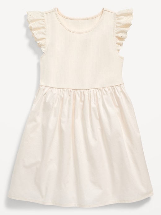 View large product image 1 of 1. Flutter-Sleeve Fit and Flare Dress for Toddler Girls