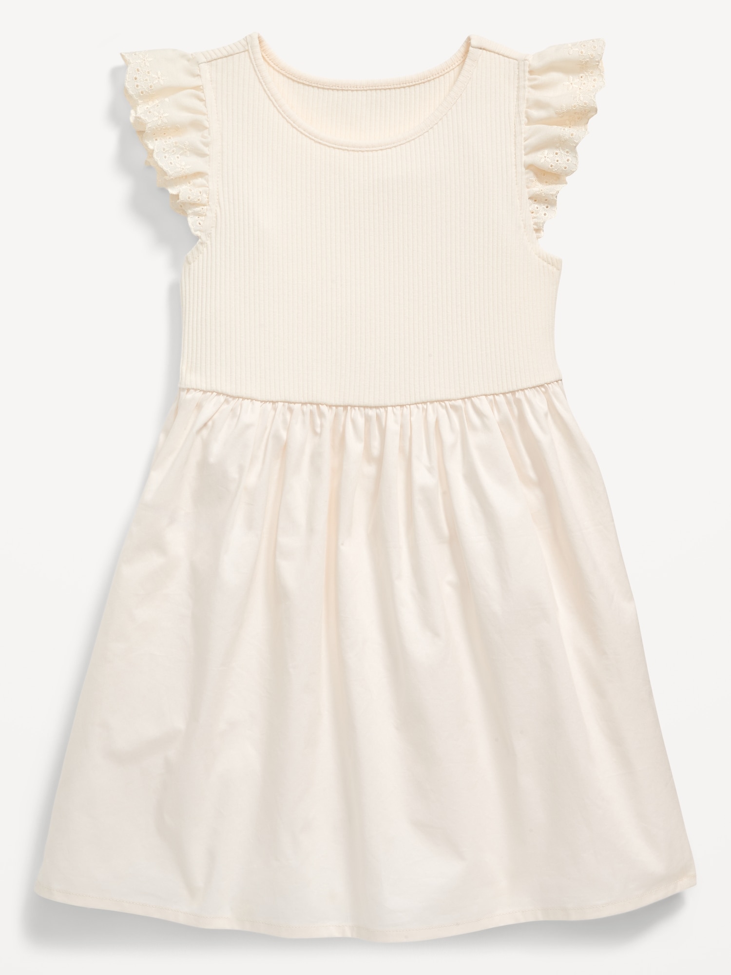 Flutter-Sleeve Fit and Flare Dress for Toddler Girls