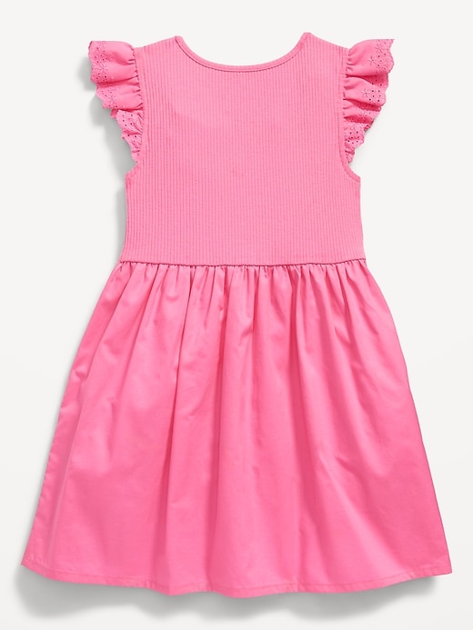 View large product image 2 of 2. Flutter-Sleeve Fit and Flare Dress for Toddler Girls