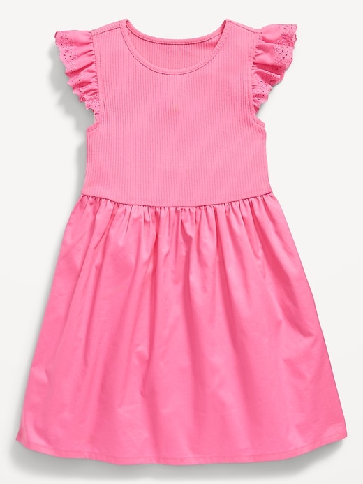 View large product image 1 of 2. Flutter-Sleeve Fit and Flare Dress for Toddler Girls