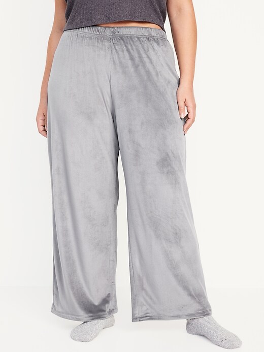 High-Waisted Velour Pajama Pants for Women