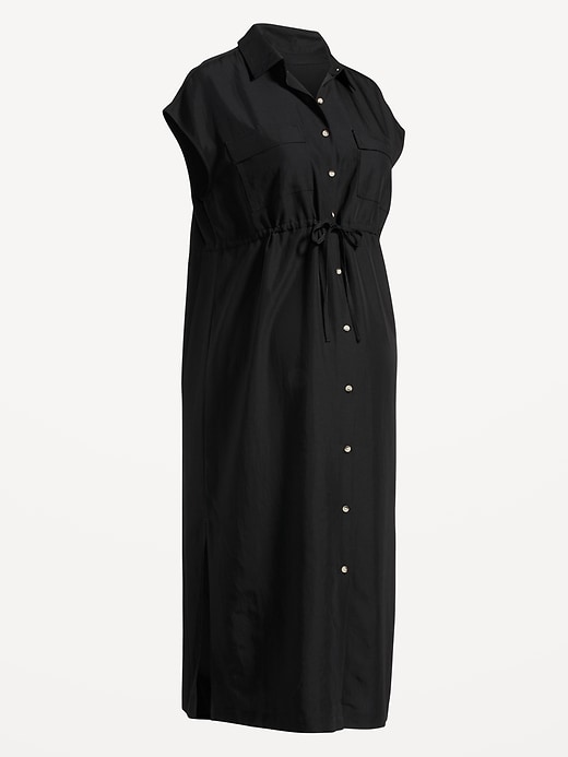 Image number 4 showing, Maternity Dolman Sleeve Utility Midi Dress