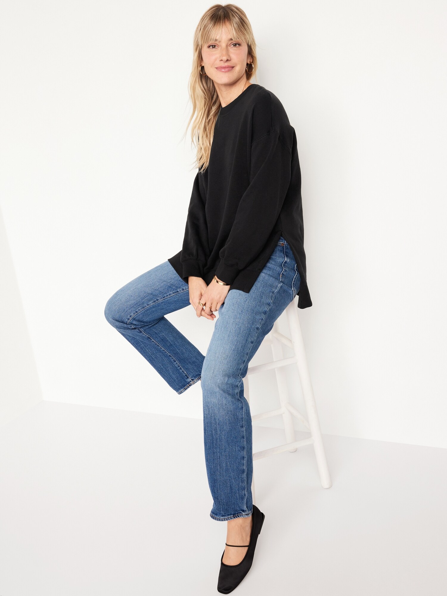 Женские толстовки Old Navy SoComfy Relaxed Tunic, цвет: Чёрный — фото 3