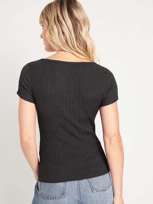 Image number 2 showing, Fitted Square-Neck T-Shirt