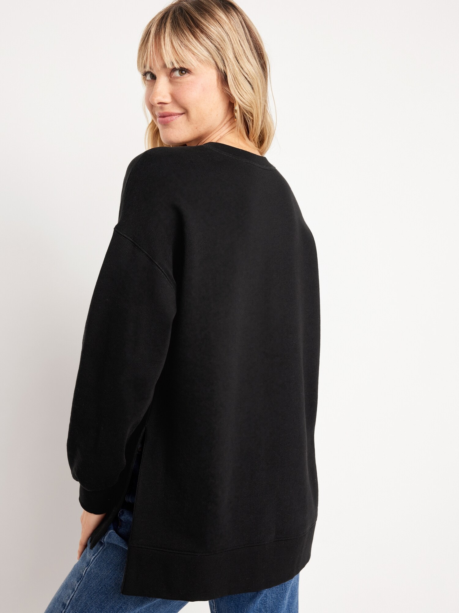 Женские толстовки Old Navy SoComfy Relaxed Tunic, цвет: Чёрный — фото 2