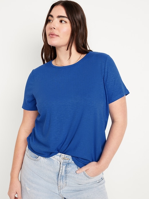 Image number 5 showing, Luxe Ribbed Slub-Knit T-Shirt