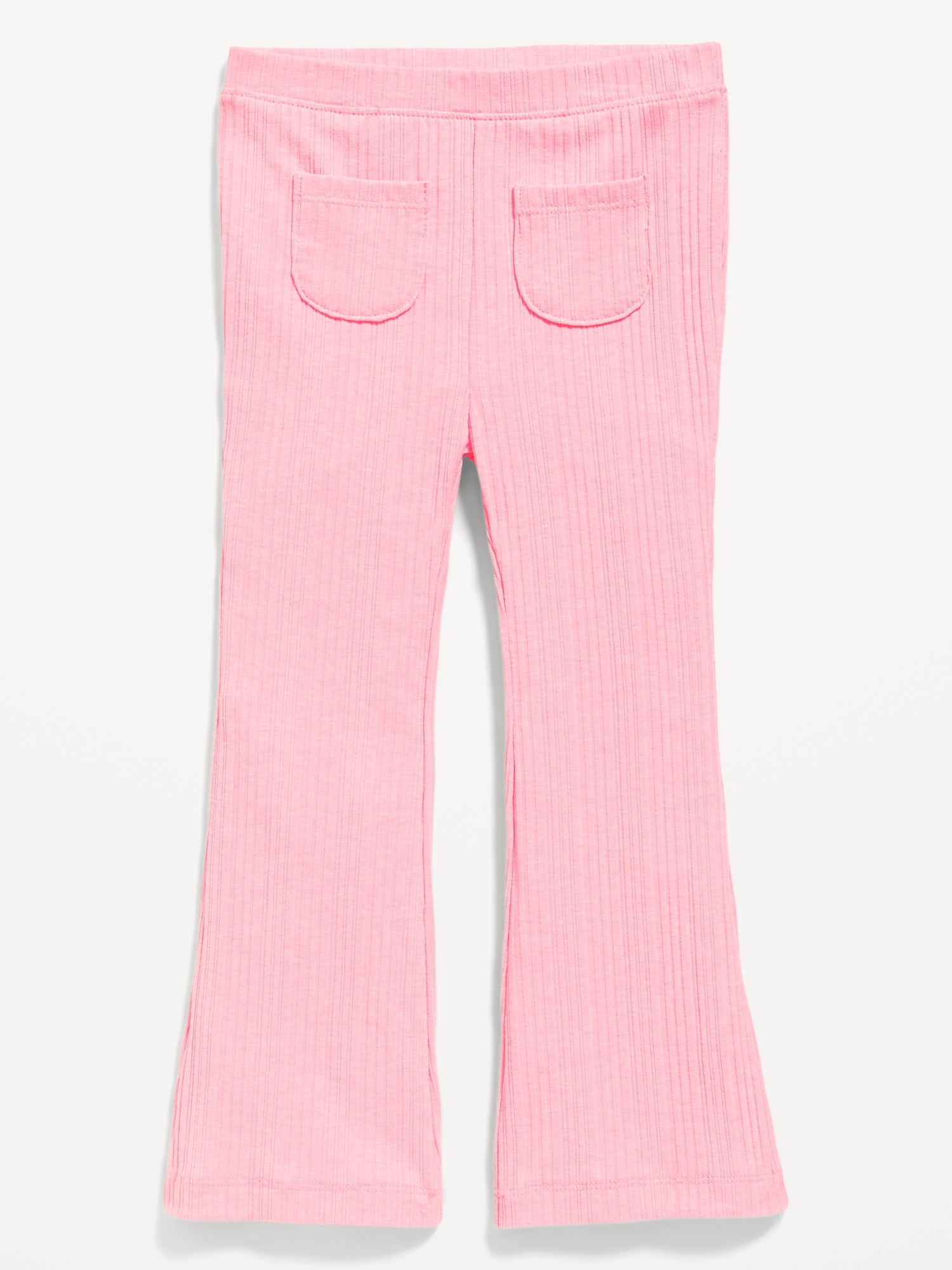 Rib-Knit Pocket Flared Pants for Toddler Girls