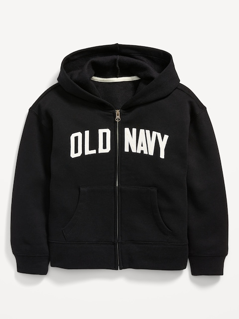 Logo-Graphic Zip Hoodie for Girls - Light Black Heather