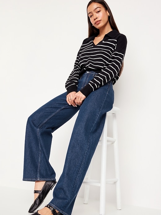 Image number 7 showing, Mid-Rise Wide-Leg Jeans