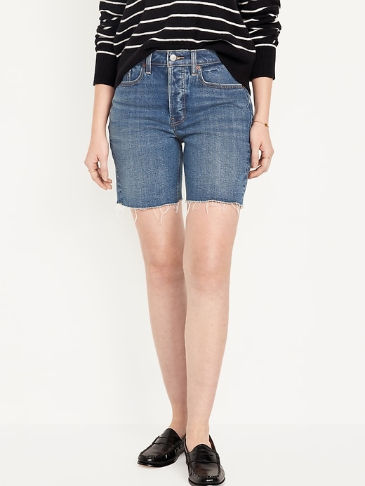 Image number 1 showing, High-Waisted OG Button-Fly Shorts -- 7-inch inseam