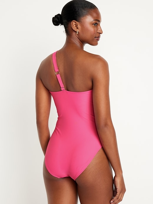 Image number 2 showing, One-Shoulder Cutout Swimsuit
